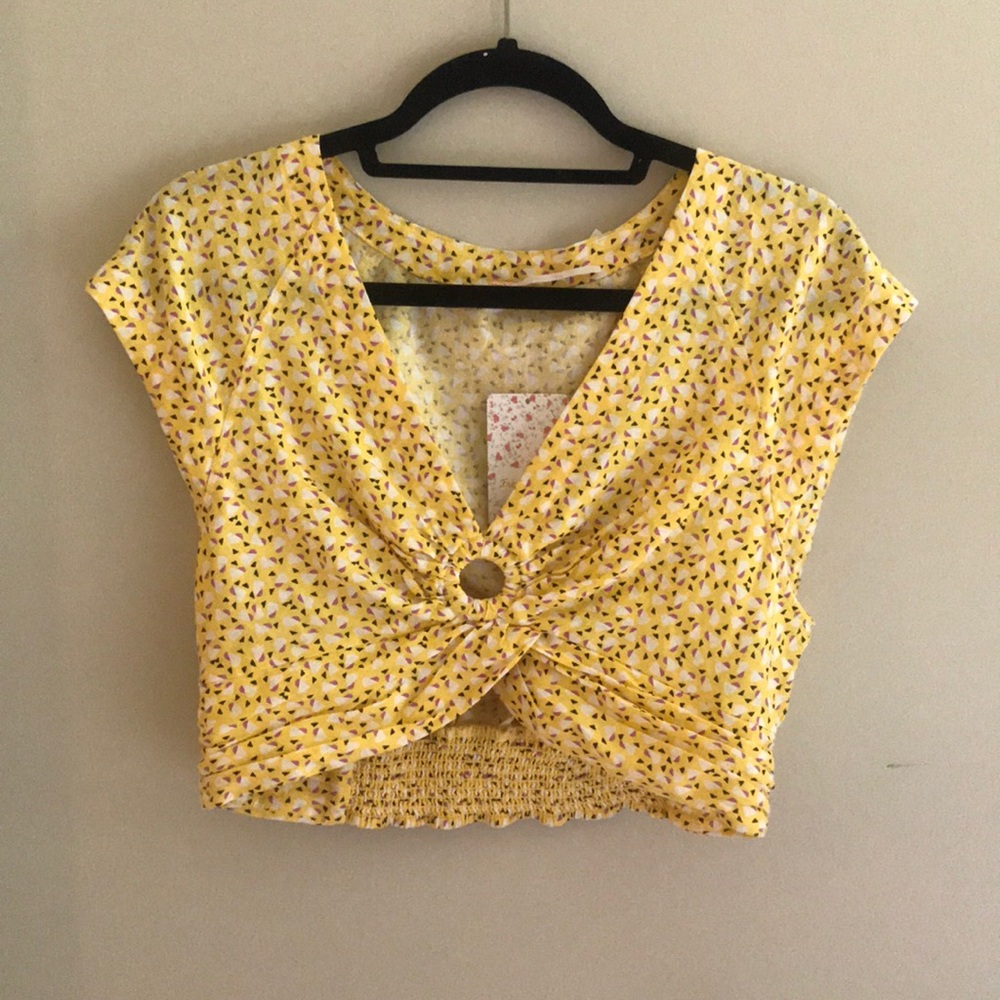 Free People yellow crop top